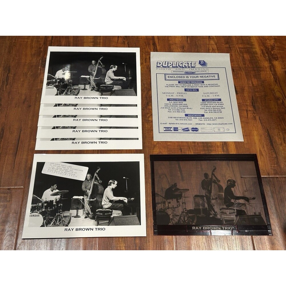 Lot of Vintage 90’s Ray Brown Trio 8x10” B&W Press Photos & Original Negative #C